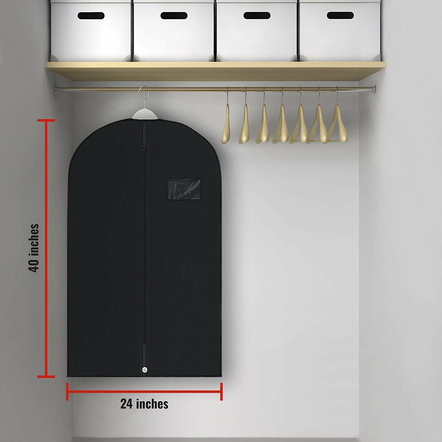 PLX 40" Garment Bags—Suit Bag for Travel & Storage of Dresses & Coats (5 Pack) 4