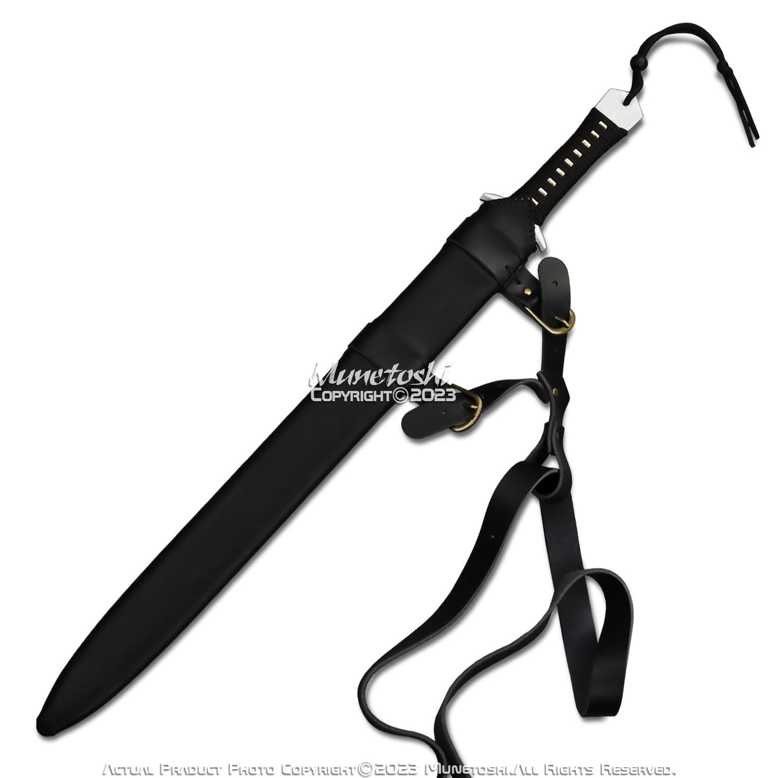 32” Tactical Sword Functional Viking Sharp 1060 Carbon Steel Full Tang Scabbard 3