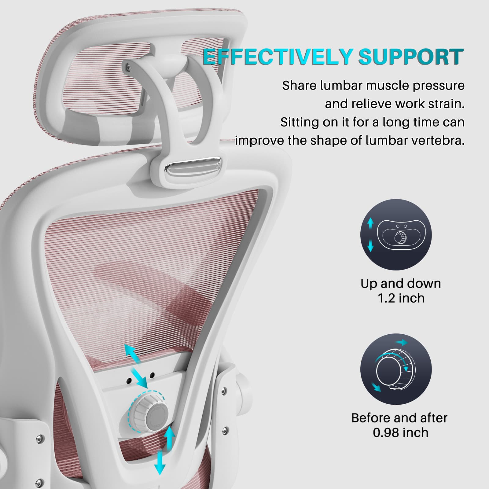 Pink Mesh Computer Office Chair High Back Ergonomic Desk Chair Swivel Chair 6