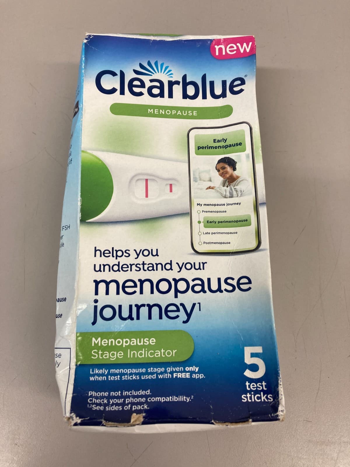 Clearblue Menopause Stage Indicator - 5 Test Sticks Exp 01/26 - Damaged Box