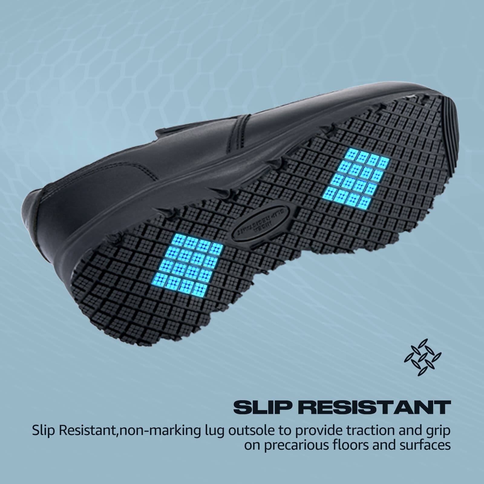 HISEA Men Non Slip Work Shoes Memory Foam Slip-On Food Service Kitchen Chef Shoe 4