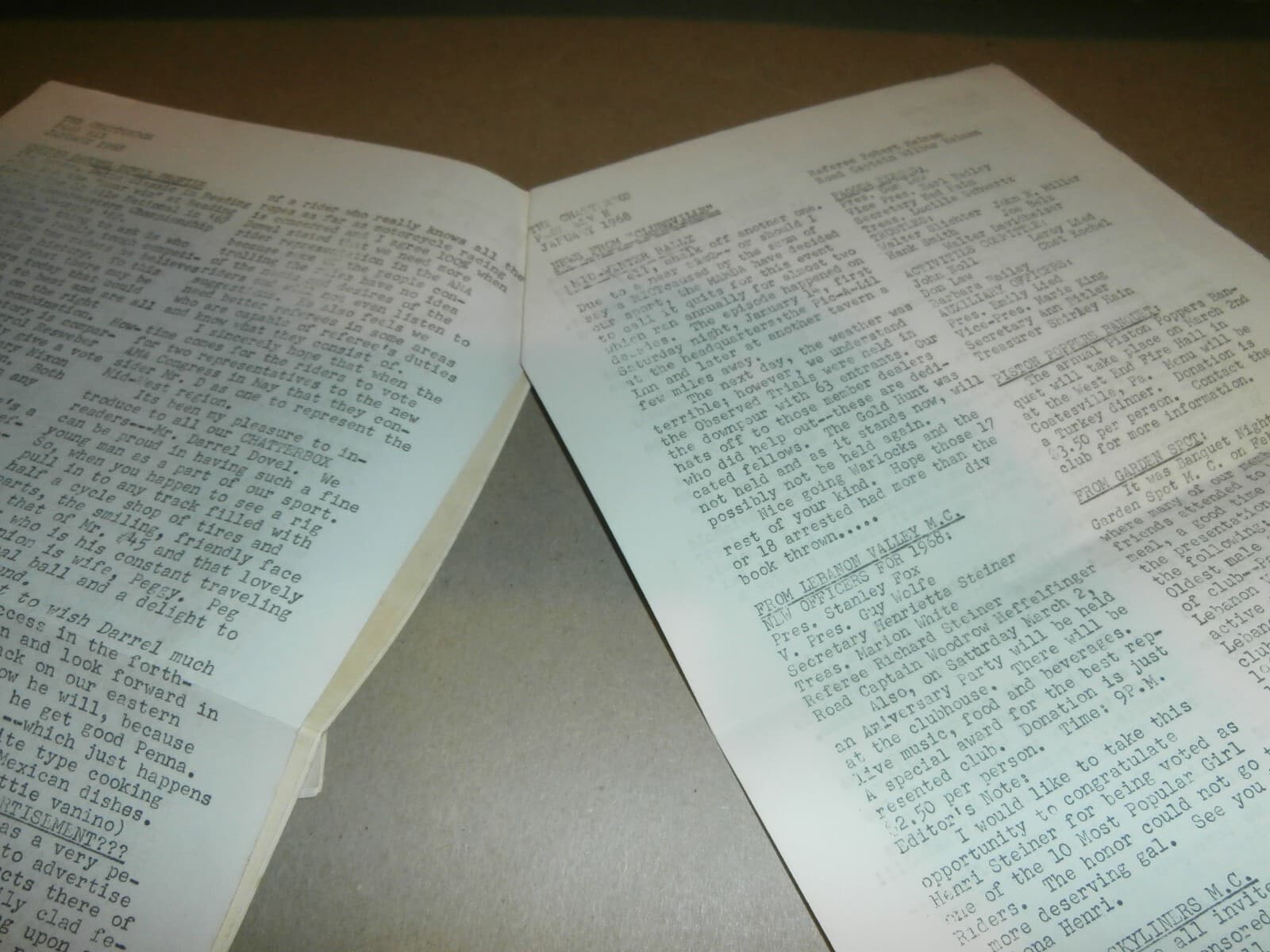 1960's Wyomissing PA Chatter Box Motorcycle Club Racing News Letters Gary Nixon 4