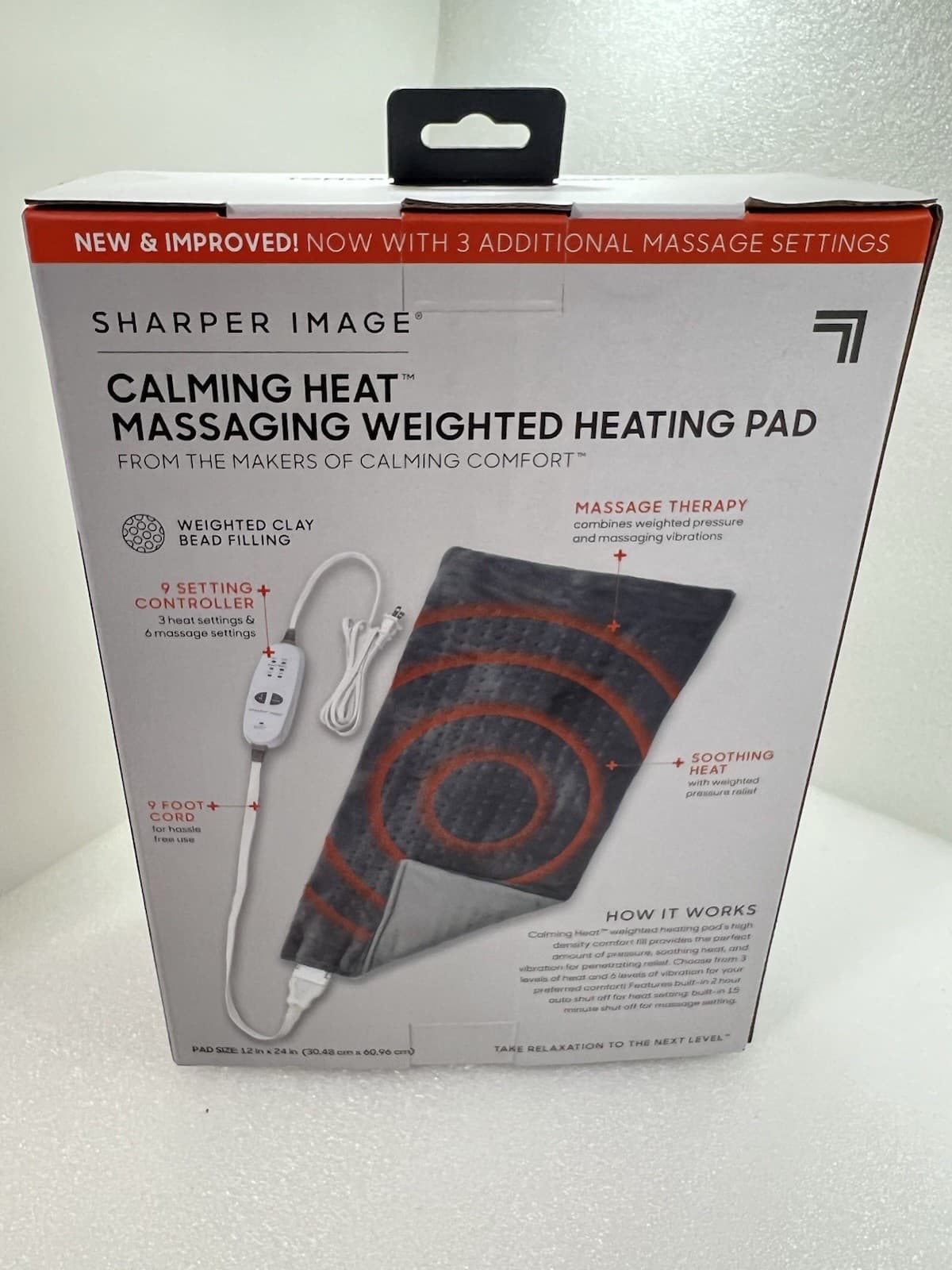 New Sharper Image Calming Heat Massaging Weighted Heating Pad 6