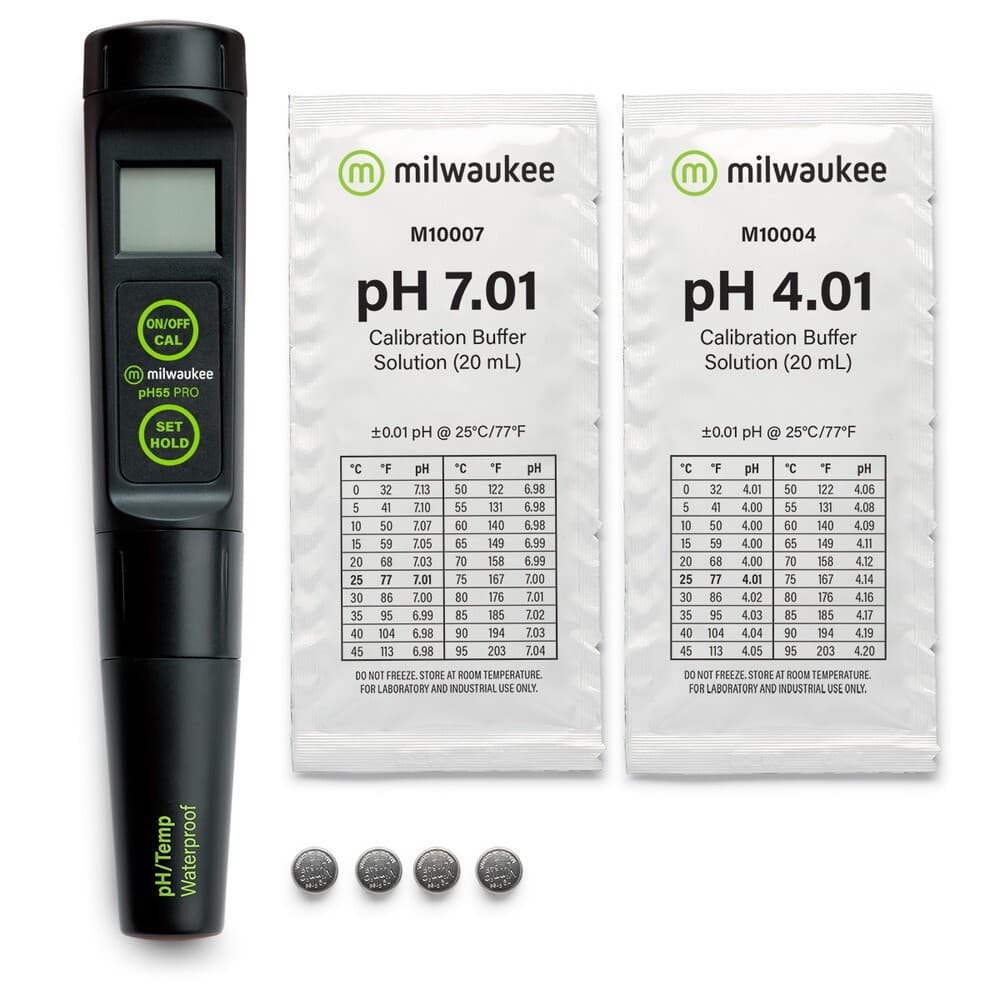 Milwaukee PH55 PRO Waterproof pH & Temperature Tester with ATC & Replaceable Pro 5