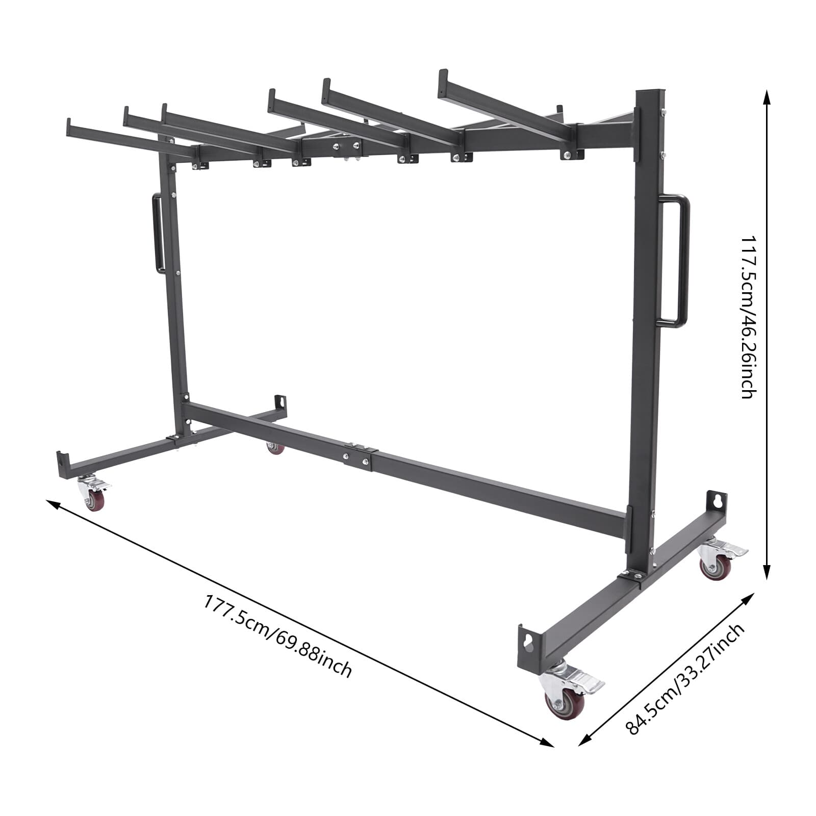 42 Chairs Holder Folding Chair Cart Heavy Duty Mobile Stackable Chair Dolly Iron 3