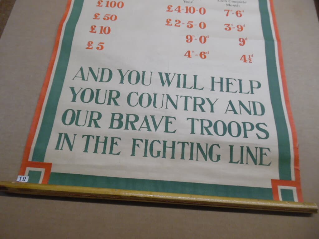 c.1915 BUY WAR LOANS HELP BRAVE TROOPS British WWI Poster Antique Orginal UK  3