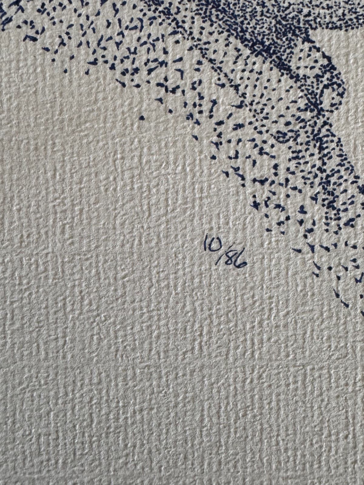 Original Pointillism Young African-American Man Pen Portrait Drawing 9.25"x11" 3