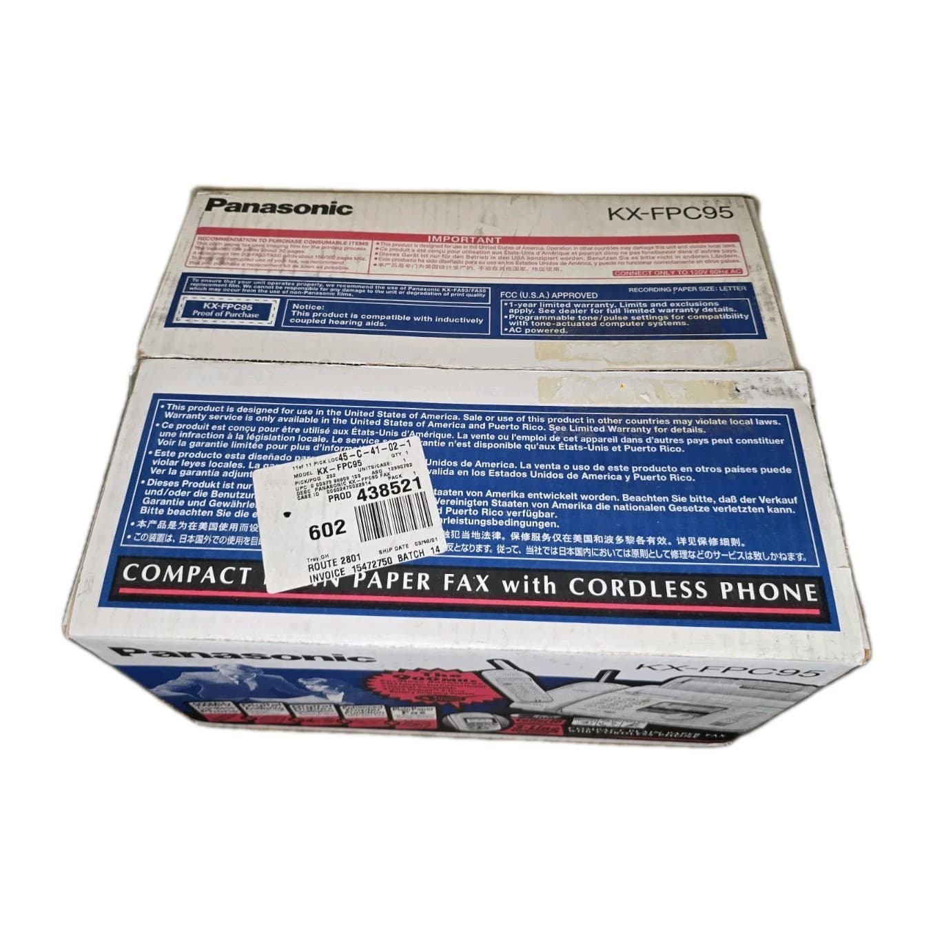 Panasonic KX-FPC95 Fax Compact Machine, Cordless Phone Plain Paper Copier 5