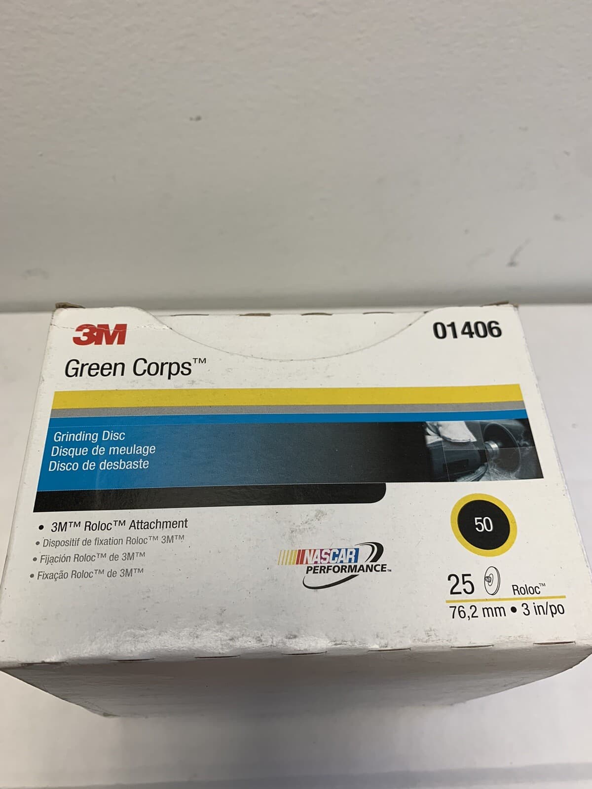 3M™ 01406 Green Corps™ Roloc™ Disc 3M 1406 3 inch, 50YF Grit , 25 discs per box 3