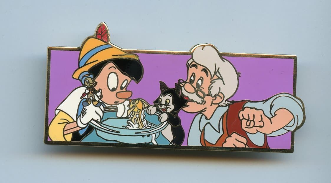 Disney Auctions Pinocchio Group Figaro Cleo Jiminy Cricket Jumbo LE 100 Pin