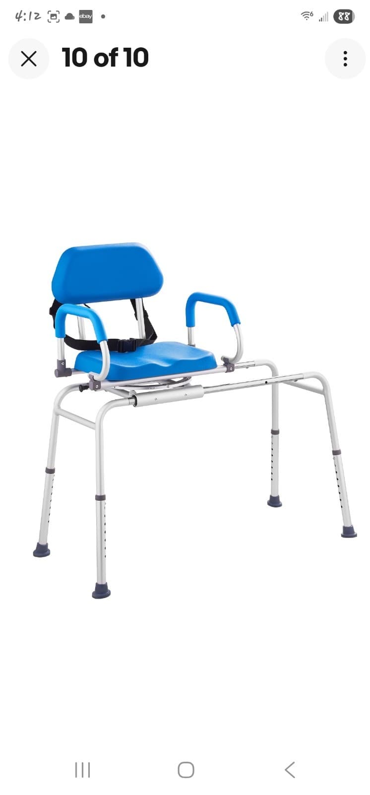 VEVOR Sliding Tub Transfer Bench Shower Chair with 360 Degree Swivel Seat 330LBS