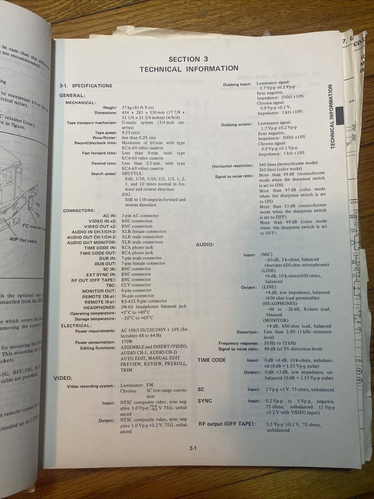 SONY® VIDEOCASSETTE RECORDER BVU-850 Operation And Maintenance Manual Partial 4