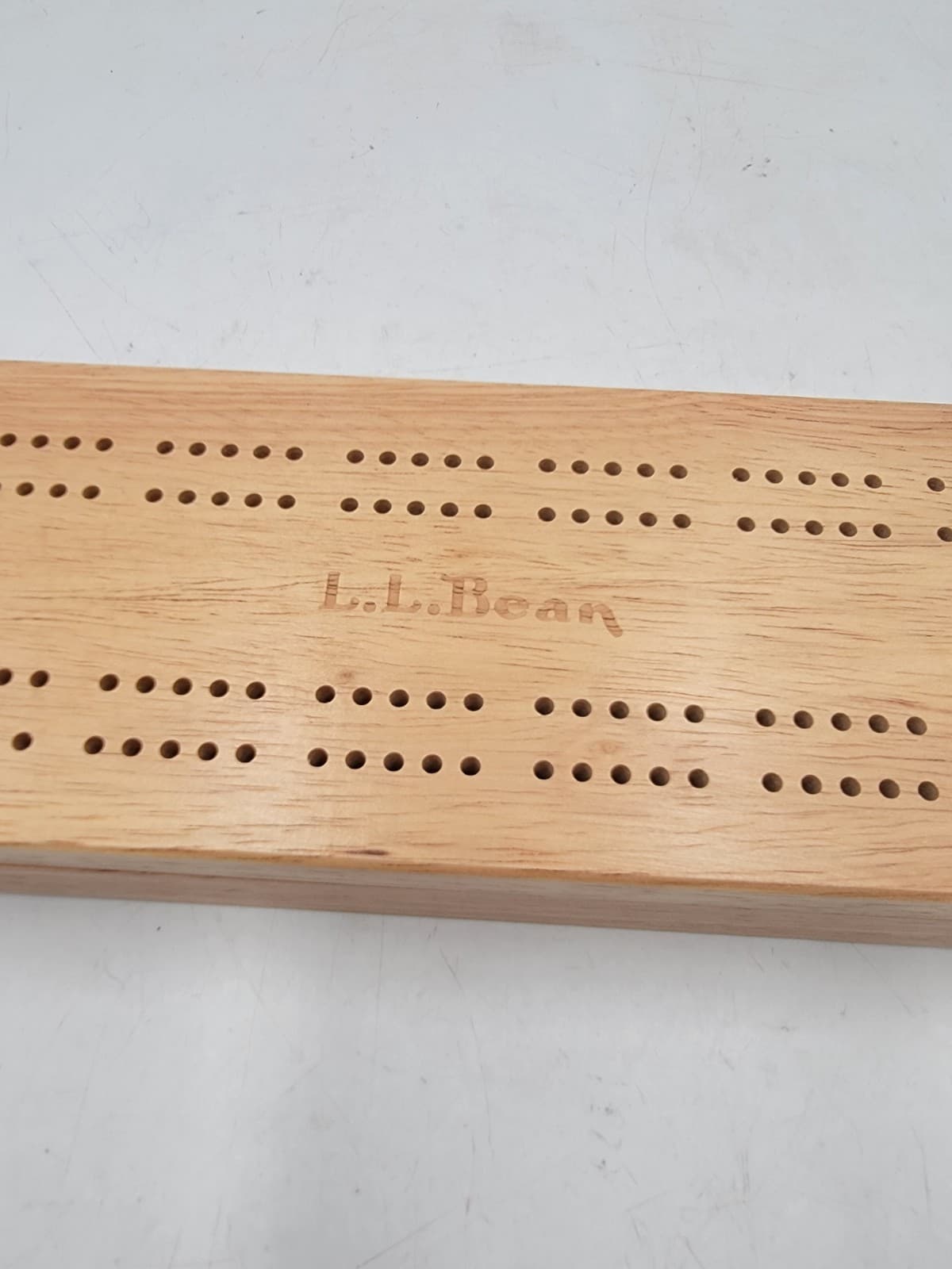 LL Bean Travel Cribbage Board Wooden with Pin Storage 3