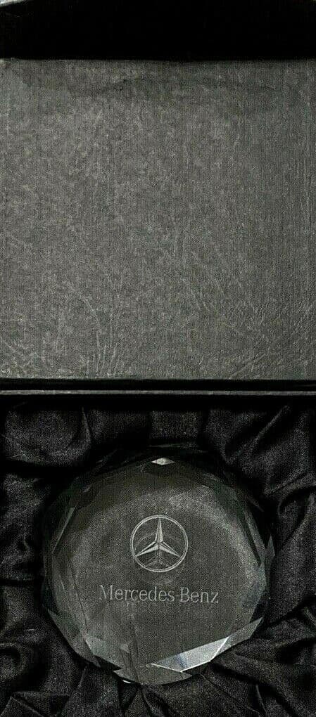 Vintage Mercedes Benz Car Crystal Glass Paperweight W/ BOX 5