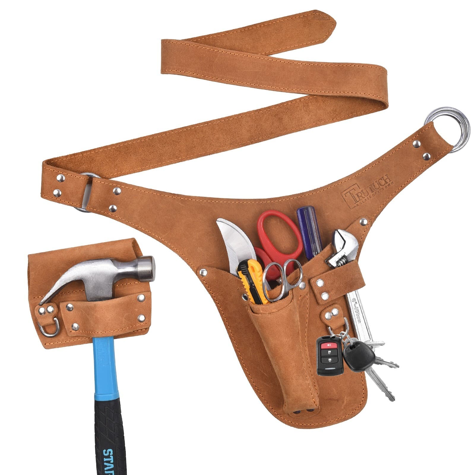 TRUTUCH Leather Garden Tool Belt for Men Women | Gardening Tool Pouch | Gardener 4