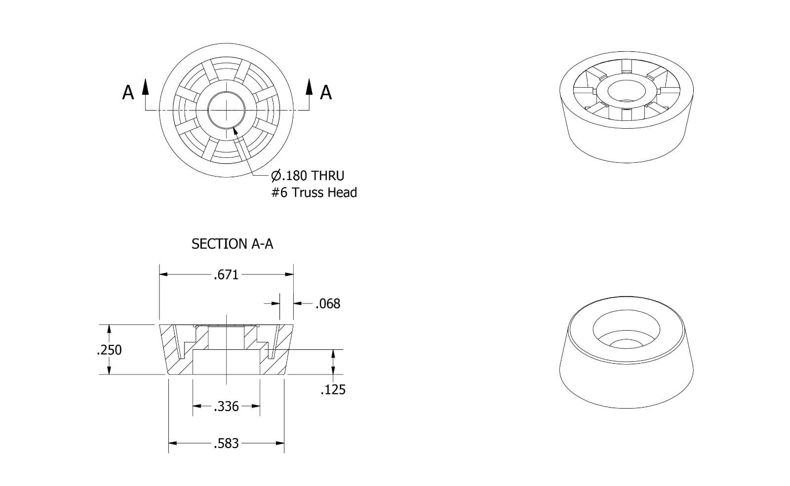 20 SMALL ROUND RUBBER FEET w/ SCREWS   1/2 W x 1/4 H  - CUTTING BOARDS - US MADE 6
