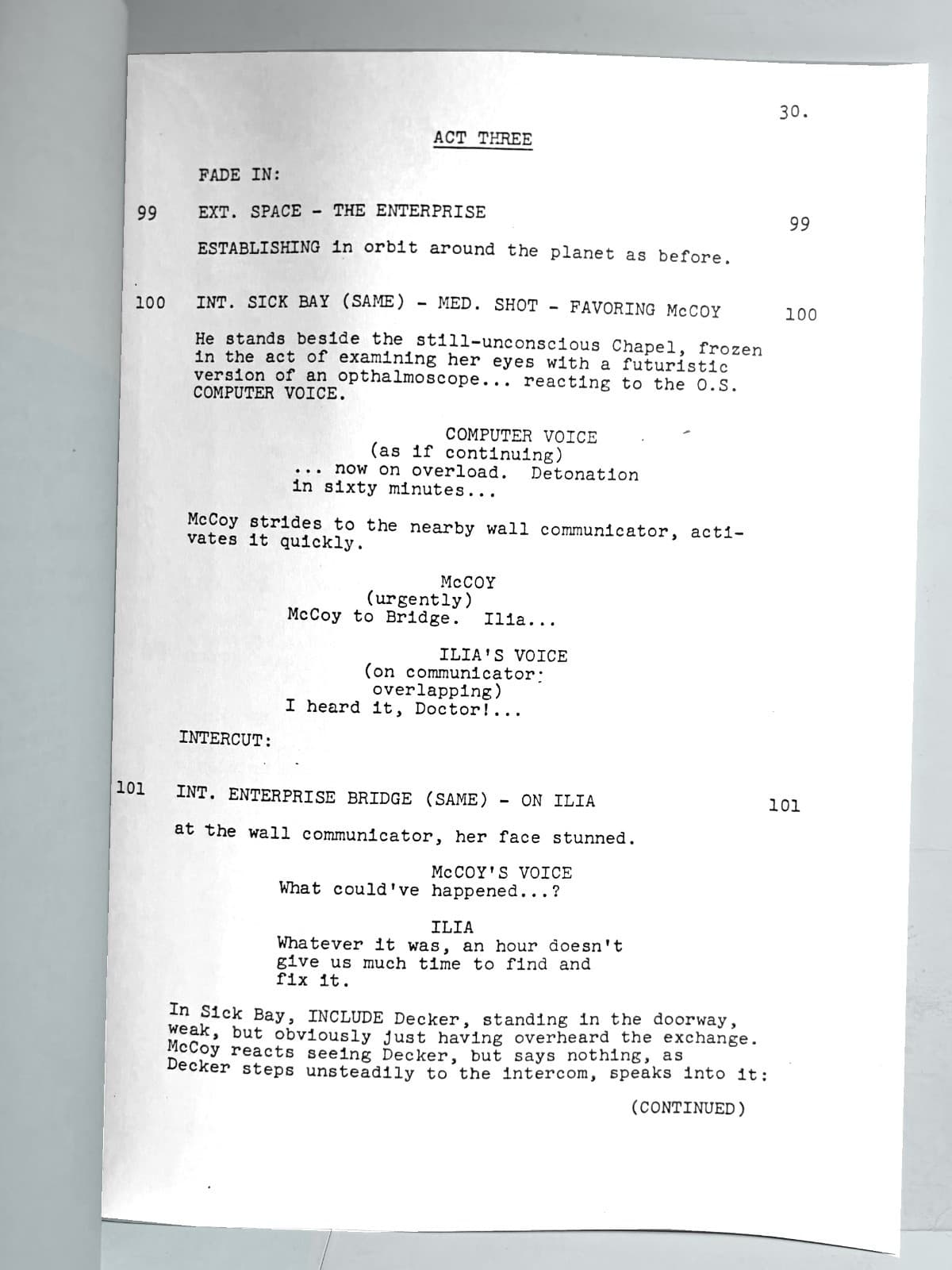 Star Trek Phase II "The Savage Syndrome" Un-produced TV Series Script Dec 1977 6