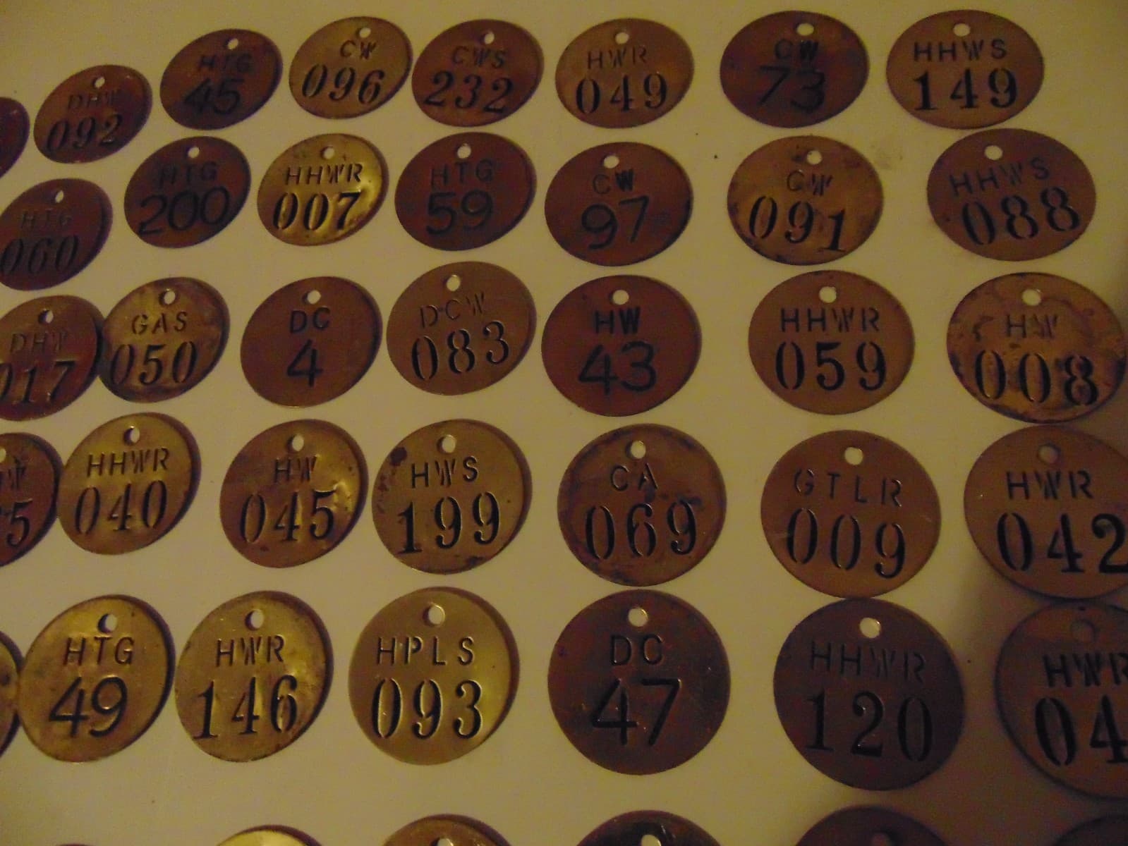 100 Random Number 1.5" Round Brass Tags Industrial Steampunk 3
