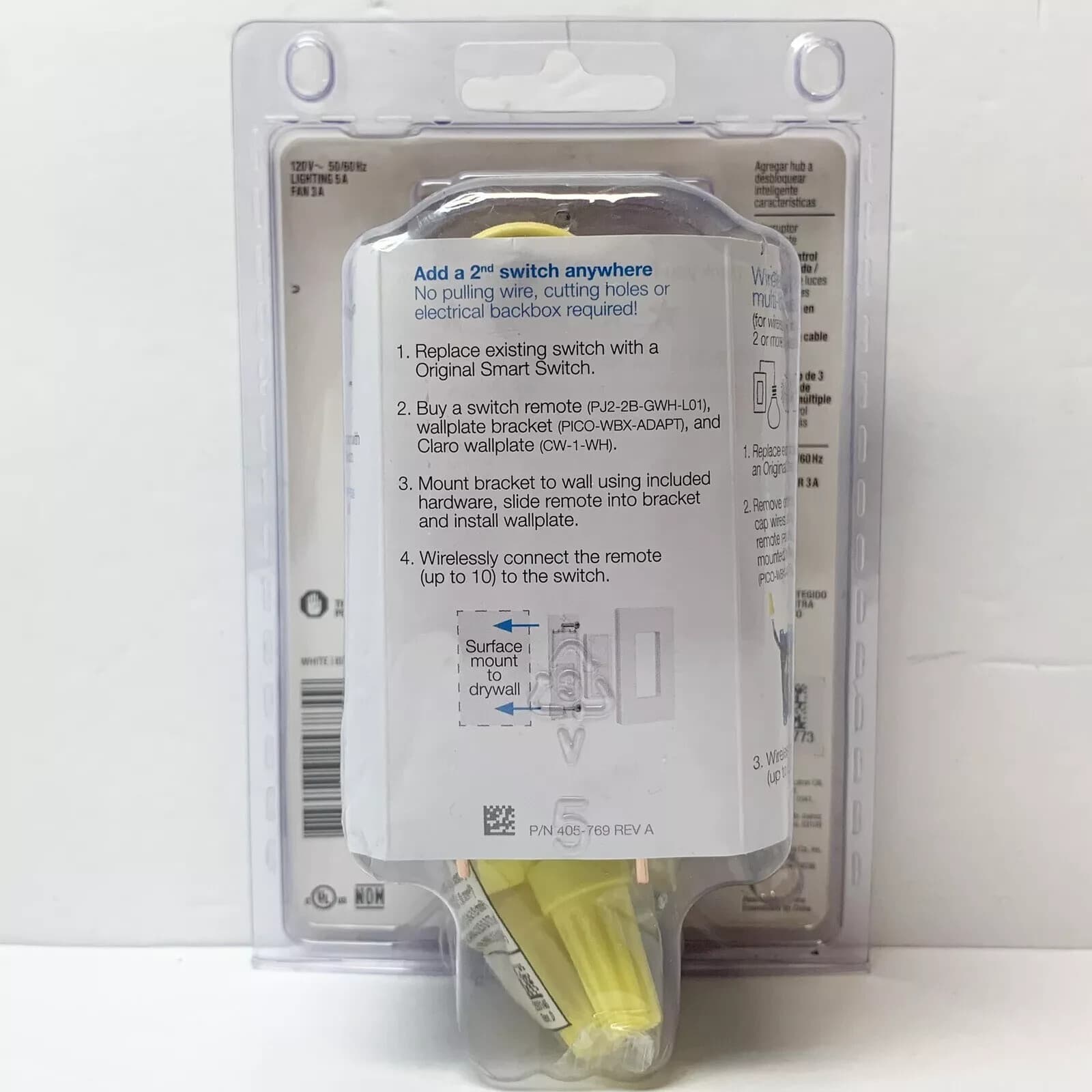 LOT of 10! Lutron PD-5ANS-WH-R Caséta Wireless 120V Outdoor Smart Dimmer - White 2