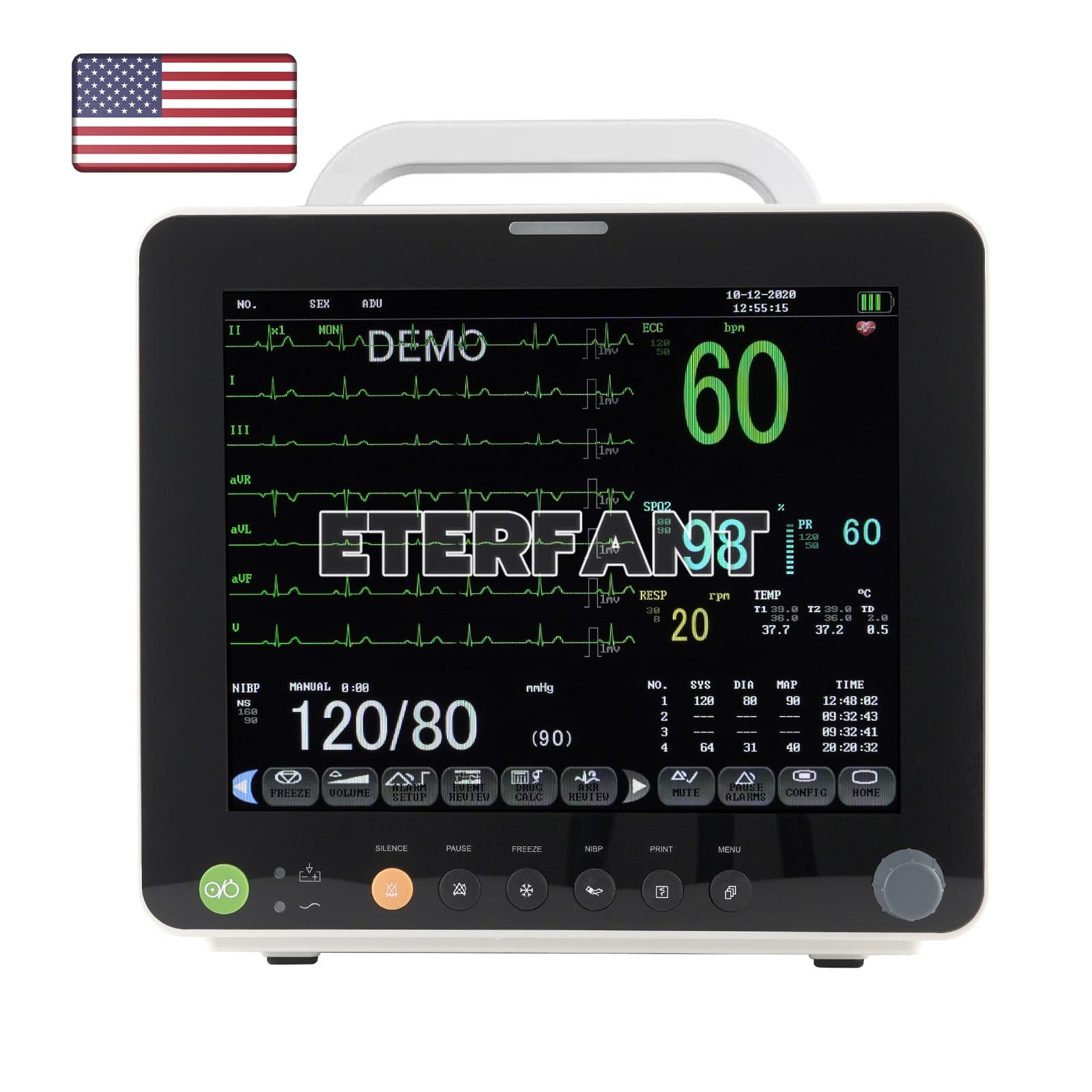 Patient Monitor ICU CCU Vital Sign For Hospital ECG NIBP RESP TEMP SPO2 PR 5