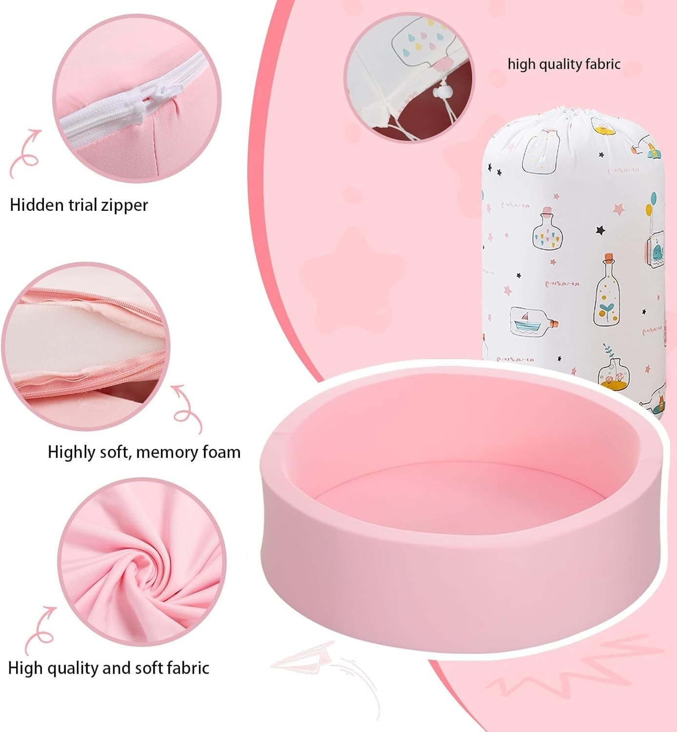 Ball Pit - 36’’ X 12’’ Foam Play Area for Children Toddlers, Round Soft Tub, 35" 3