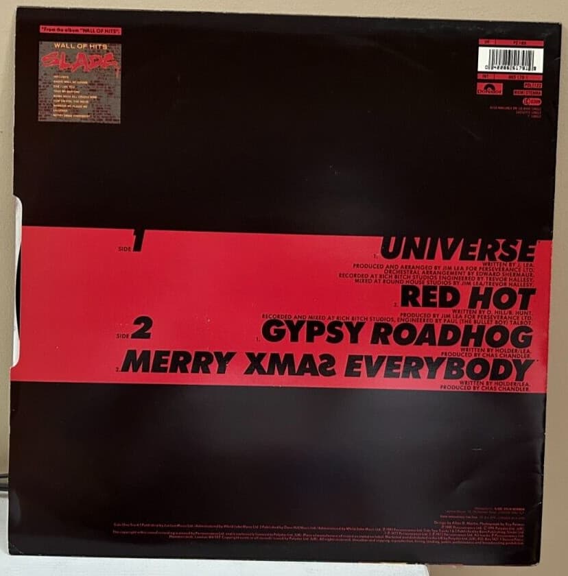 UK 12" VINYL Slade Universe + (ORIGINAL) Merry Xmas Everybody 1991 (GLAM ROCK) 2