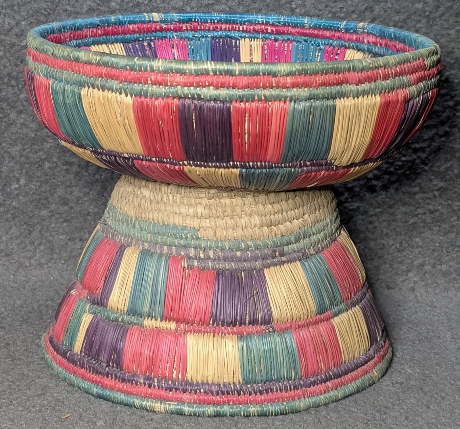 Vintage African Basket Sudanese Mosab Lidded Handcrafted Nubian Traditional Art 4