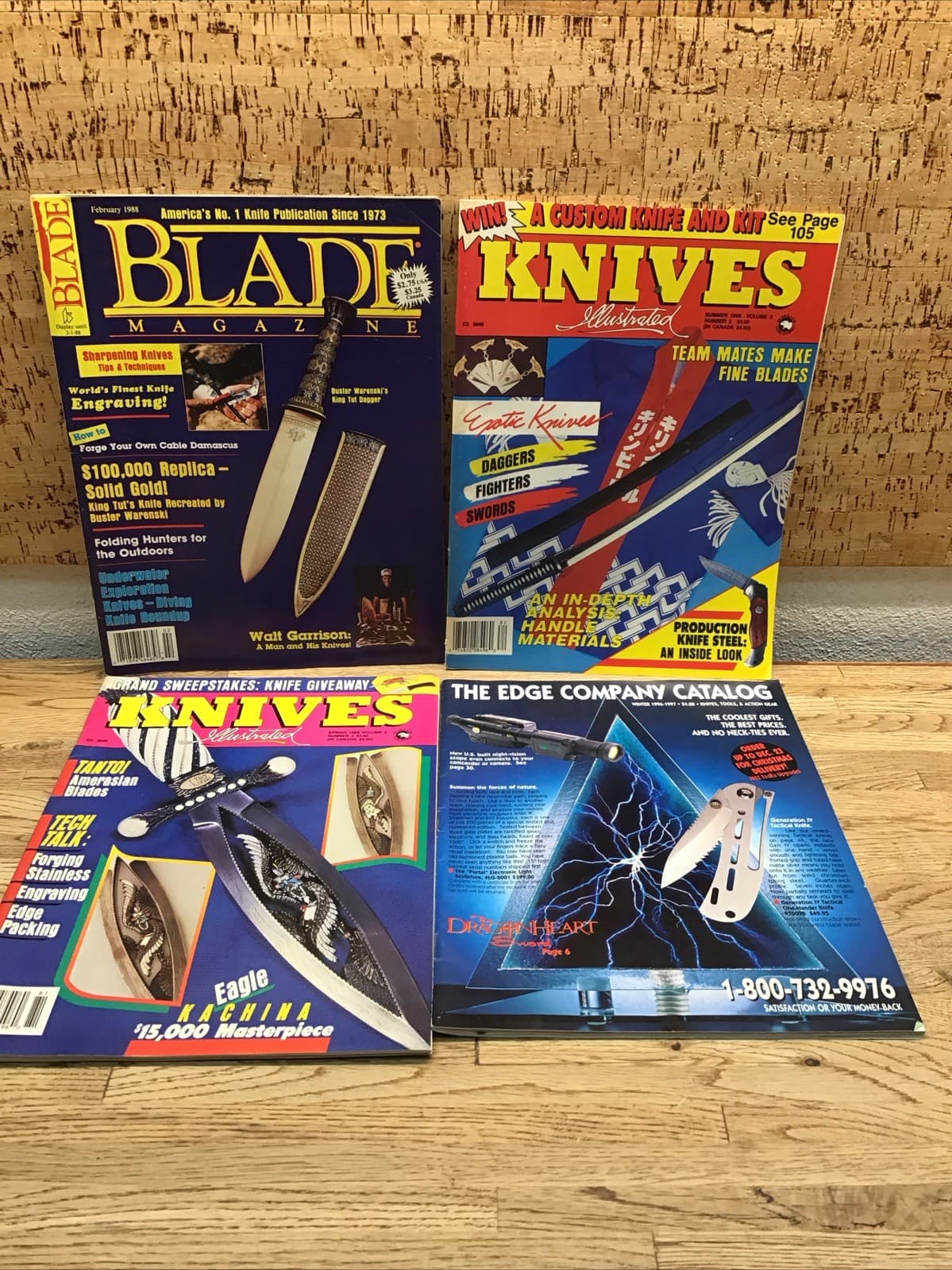 Lot Of 4 Vintage Blade Magazine, Knives Illustrated EUC B-2