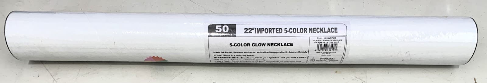 5 Color Light Up 22 inch Glow Necklaces Tube of 50 Pack Kids Fun Party Favors 3