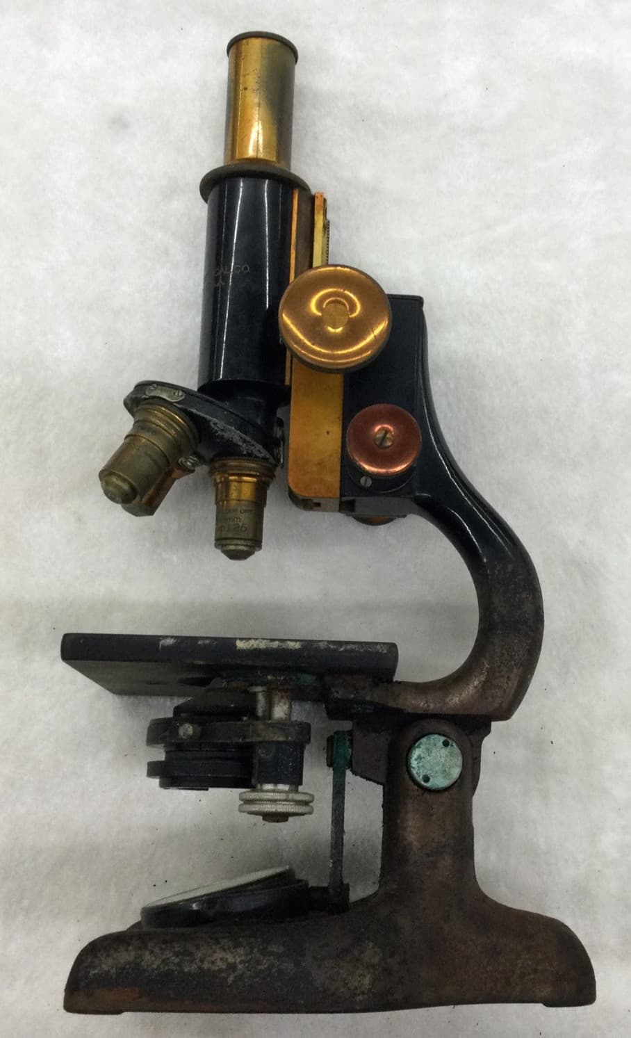 Vintage Bausch & Lomb Optical Microscope Pat. 1915 Brass & Black (Not Working) 2