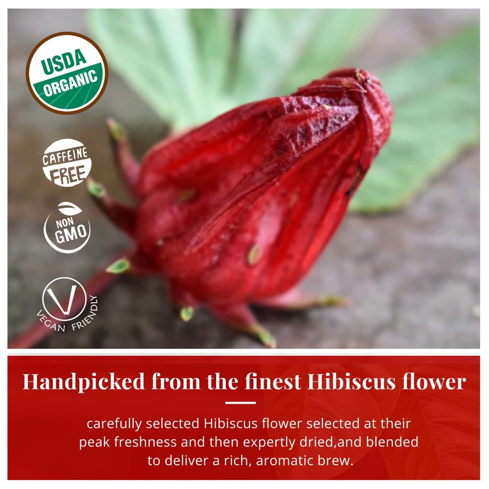 75 Organic Hibiscus Tea Bags, 100% Pure Dried Hibiscus Flower Tea, Te De Hibisco 2