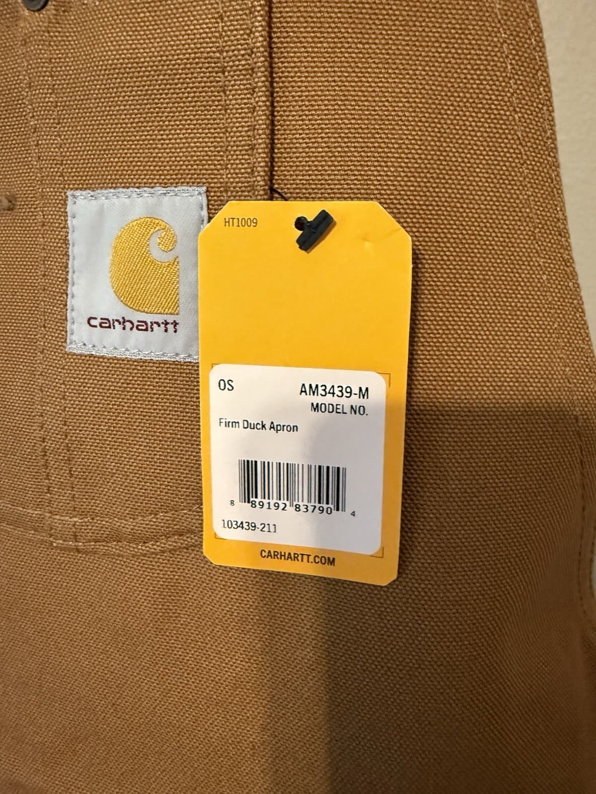 Carhartt Men's Firm Duck Apron Tan Tool Pouches Pockets Brown NWT NEW 4