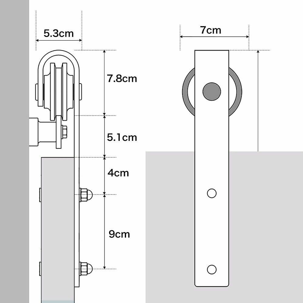 5FT-14FT Sliding Barn Door Hardware Closet Track Kit for Single Door Black 5
