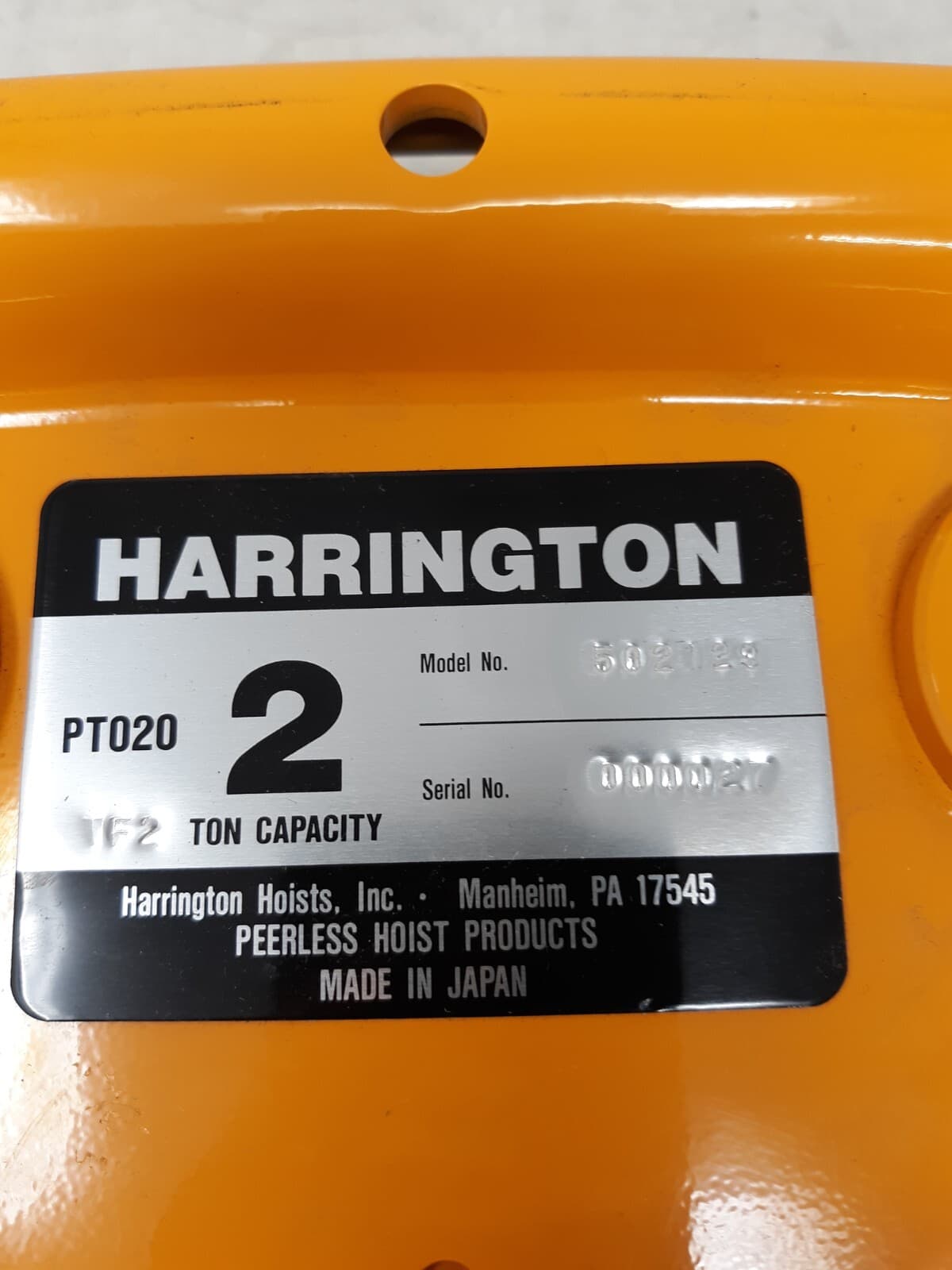 Harrington PT010 PT Series Compact Lightweight Push Trolley 1 Ton Load Capacity 2