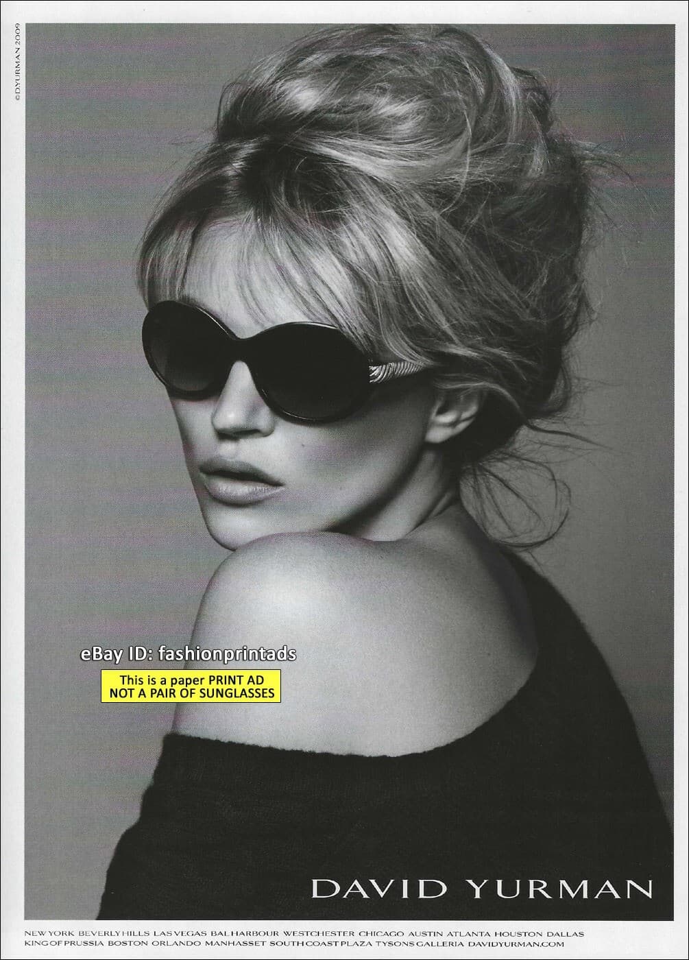 DAVID YURMAN 3-Page PRINT AD Spring 2009 KATE MOSS Buckle & Waverly Collection 2