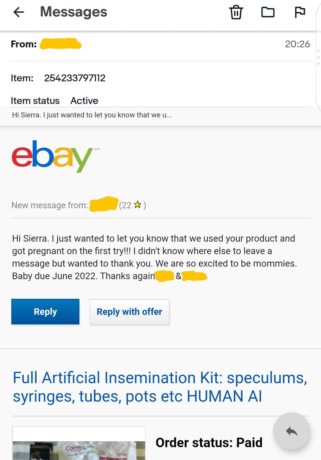 STERILE Human Artificial Insemination AI Kit speculums syringes tubes pots(NEXT) 4