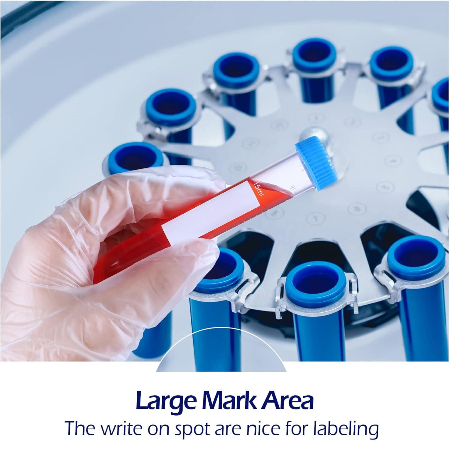 15mL Centrifuge Tube with Blue Flat Top Screw Cap,Conical,Sterile,PP Test Tubes 4