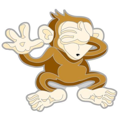 40491 - Hear, See, Speak NO EVIL Monkey mini pathtag (geocoin alt) geocaching 2