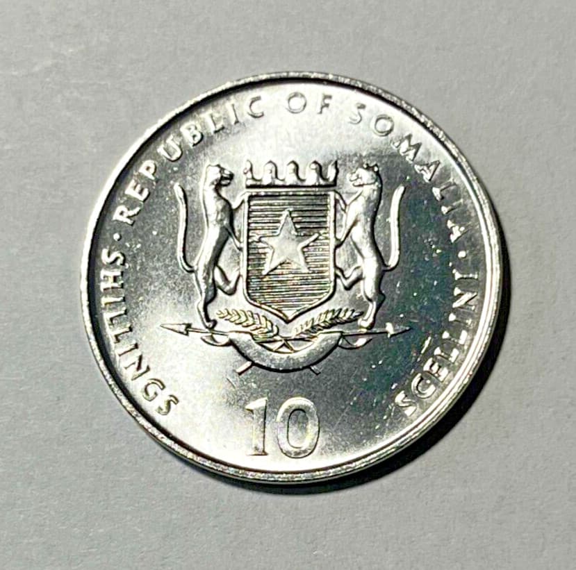 2000 Somalia Coin 10 shillings Rooster Chicken Hen Bird Animal Wildlife 2