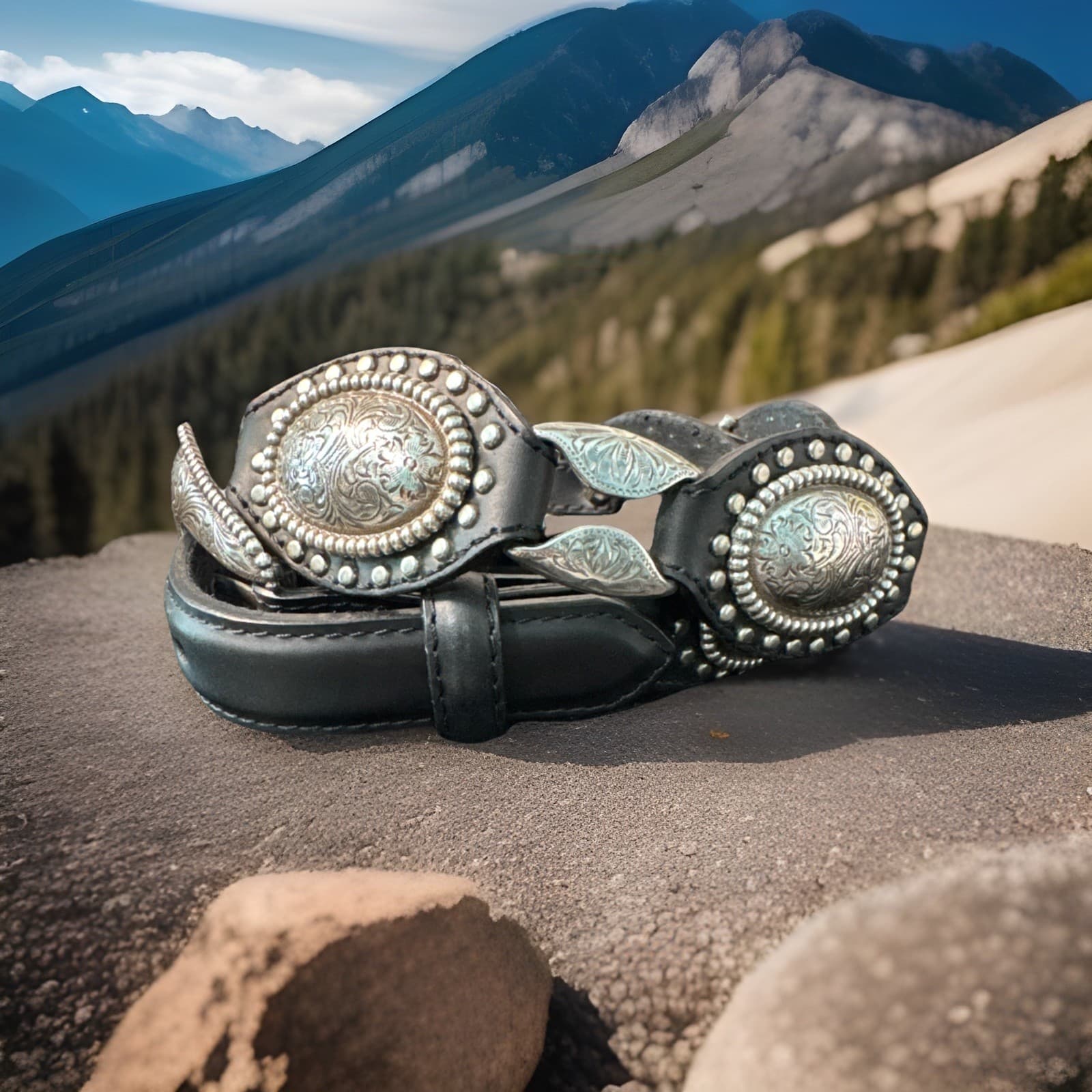 Justin Belt WILD WEST LINK Size 25-26 NWT List $64 927BK Rare Find! 2