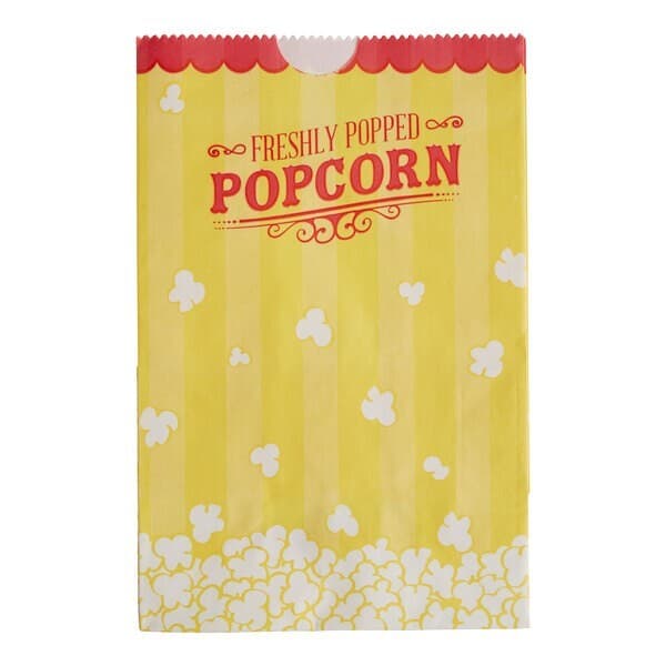 46 oz. Popcorn Bag - 1000/Case  Movie Theatre Concession 4 1/4" x 3" x 6 3/4" 3