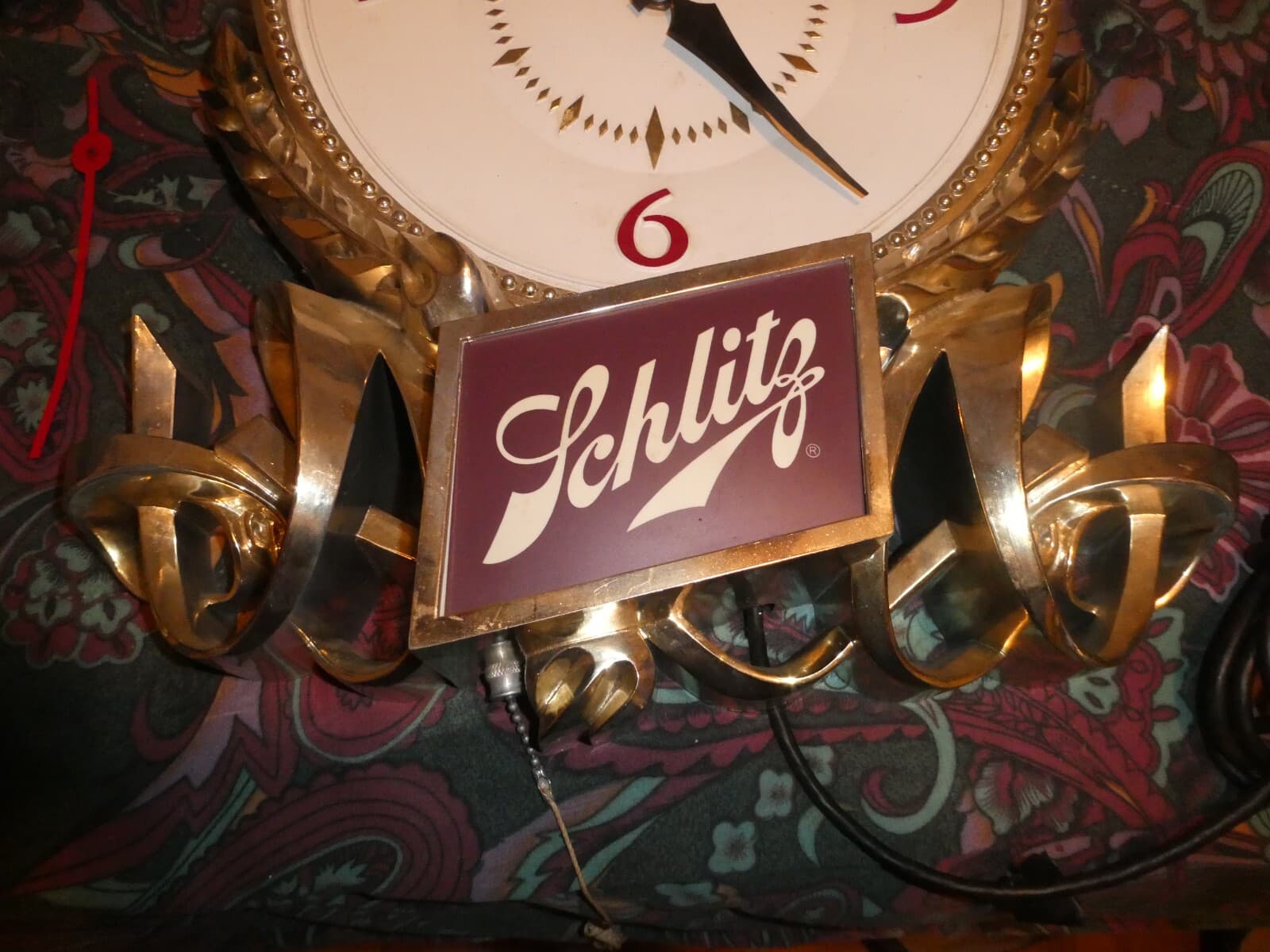 1979 Schlitz Beer Advertising Wall Clock – Lighted Bar Sign with Cord Vtg 3