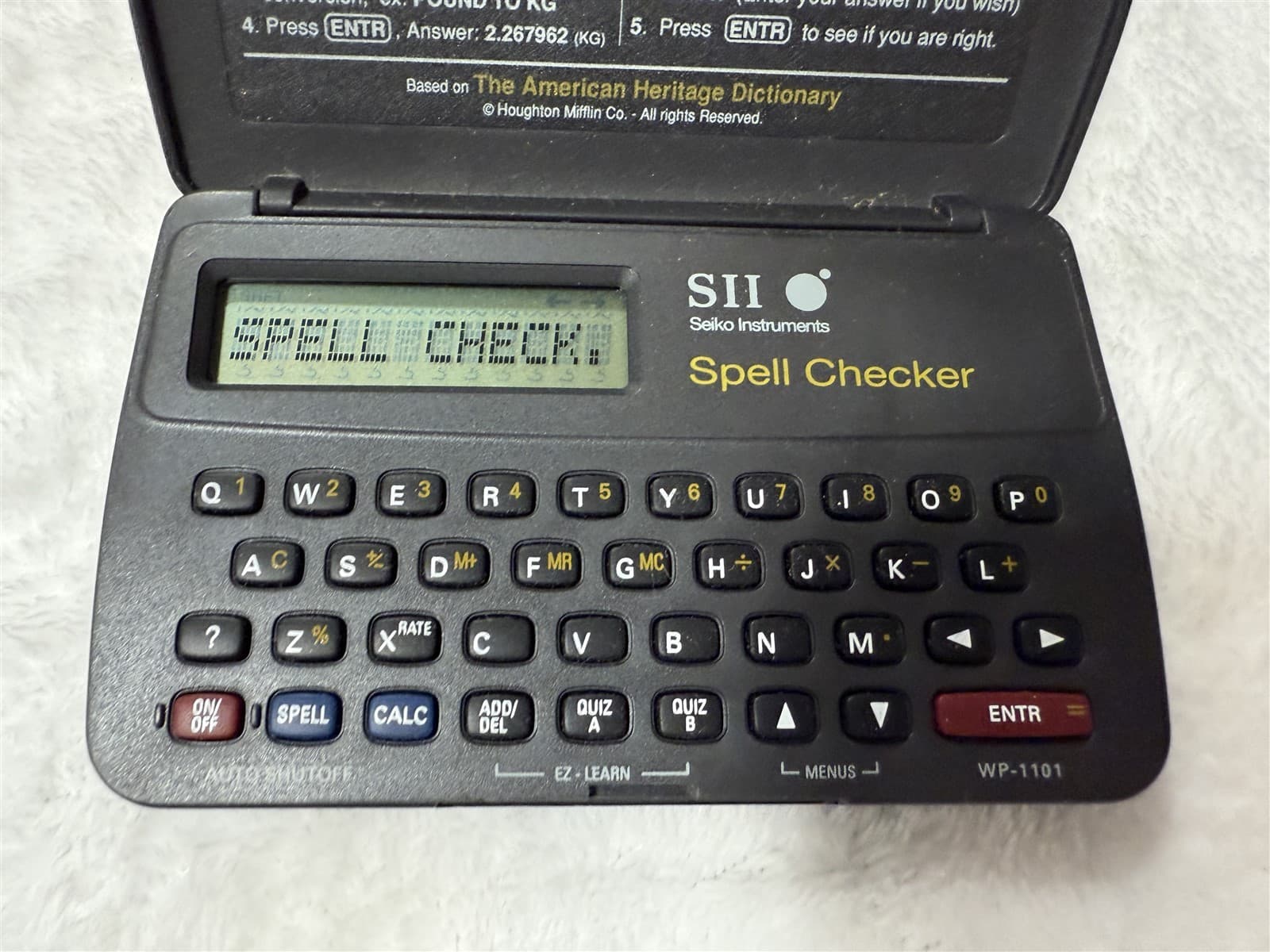 SEIKO INSTRUMENTS SII SPELL CHECKER METRIC CONVERTER WP-1101 WORKS GREAT 2