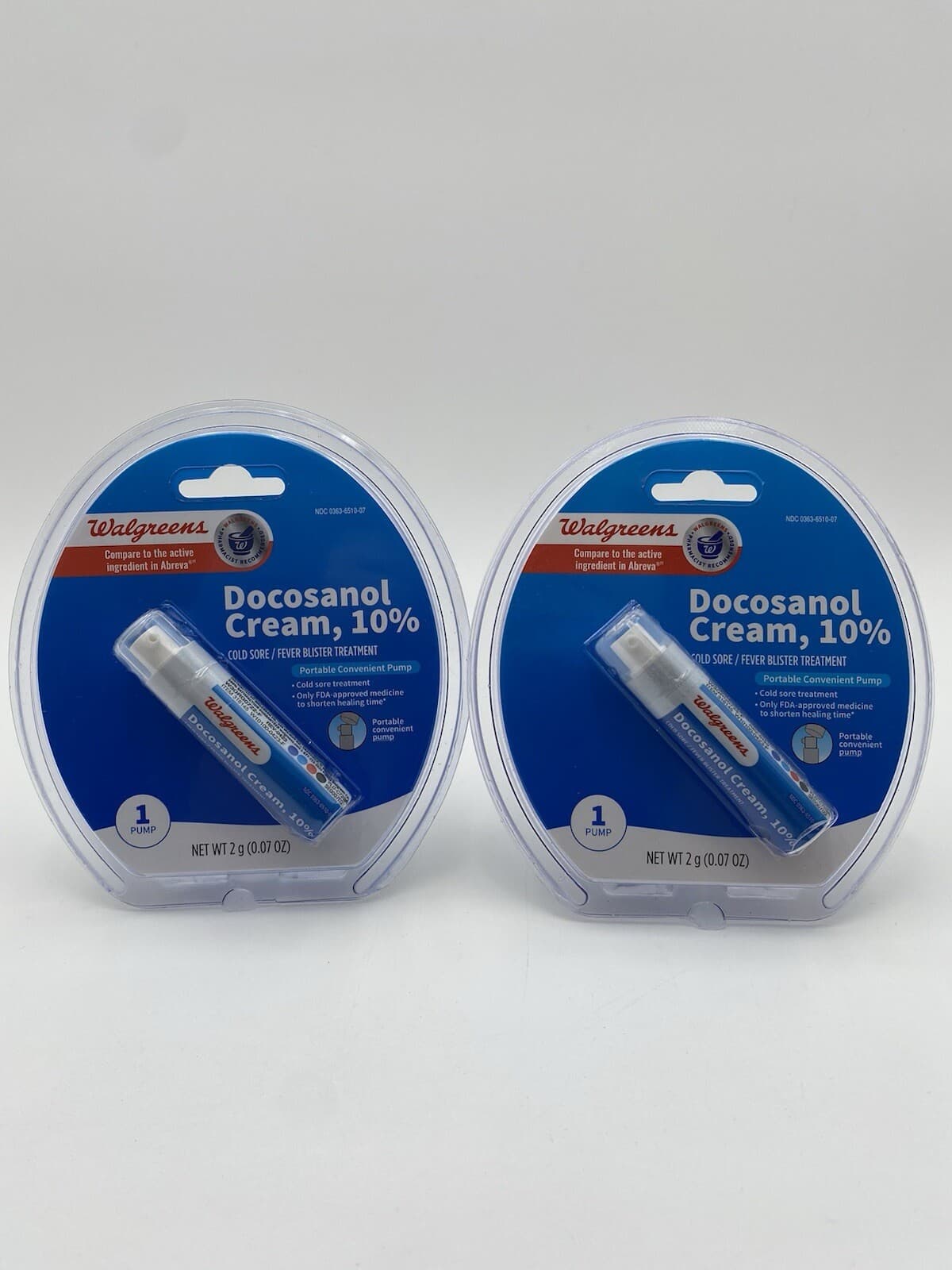 Walgreens Docosanol Cream 10%-2g-One Pump- Exp:07/2026 New