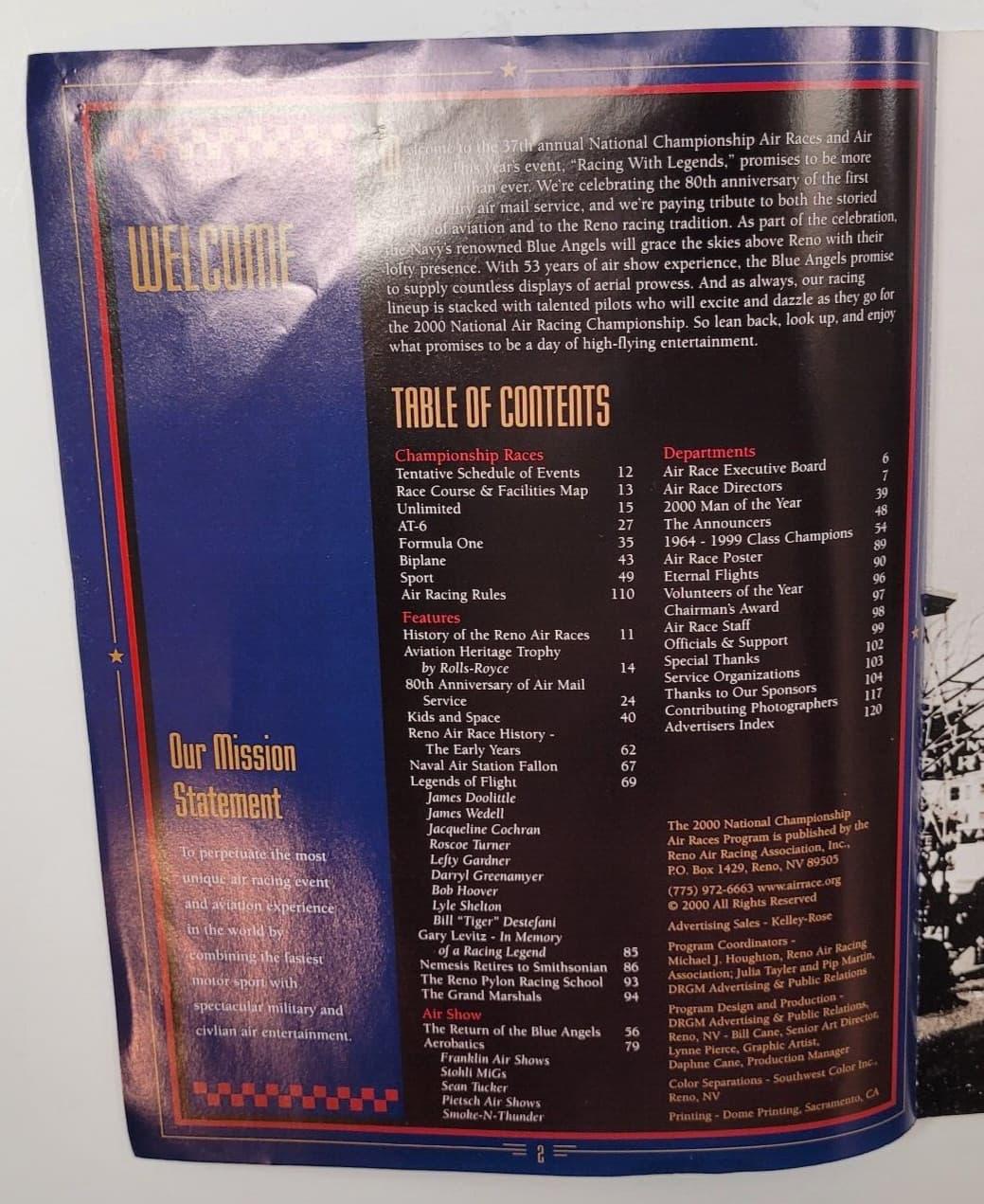 2000 37th ANNUAL NATIONAL CHAMPIONSHIP AIR RACES SOUVENIR PROGRAM, RENO, NEVADA 5