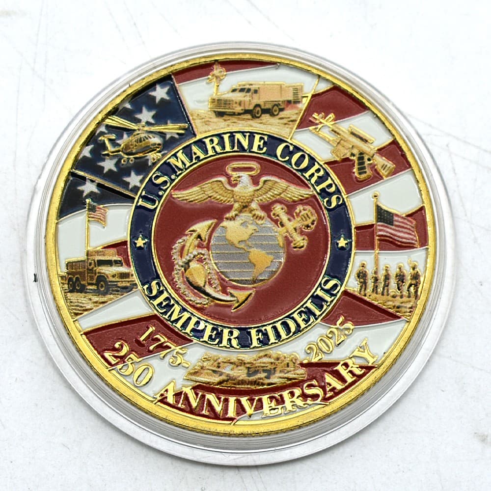 US Marine Corps 250th Anniversary Challenge Coin Commemorative Medal 4