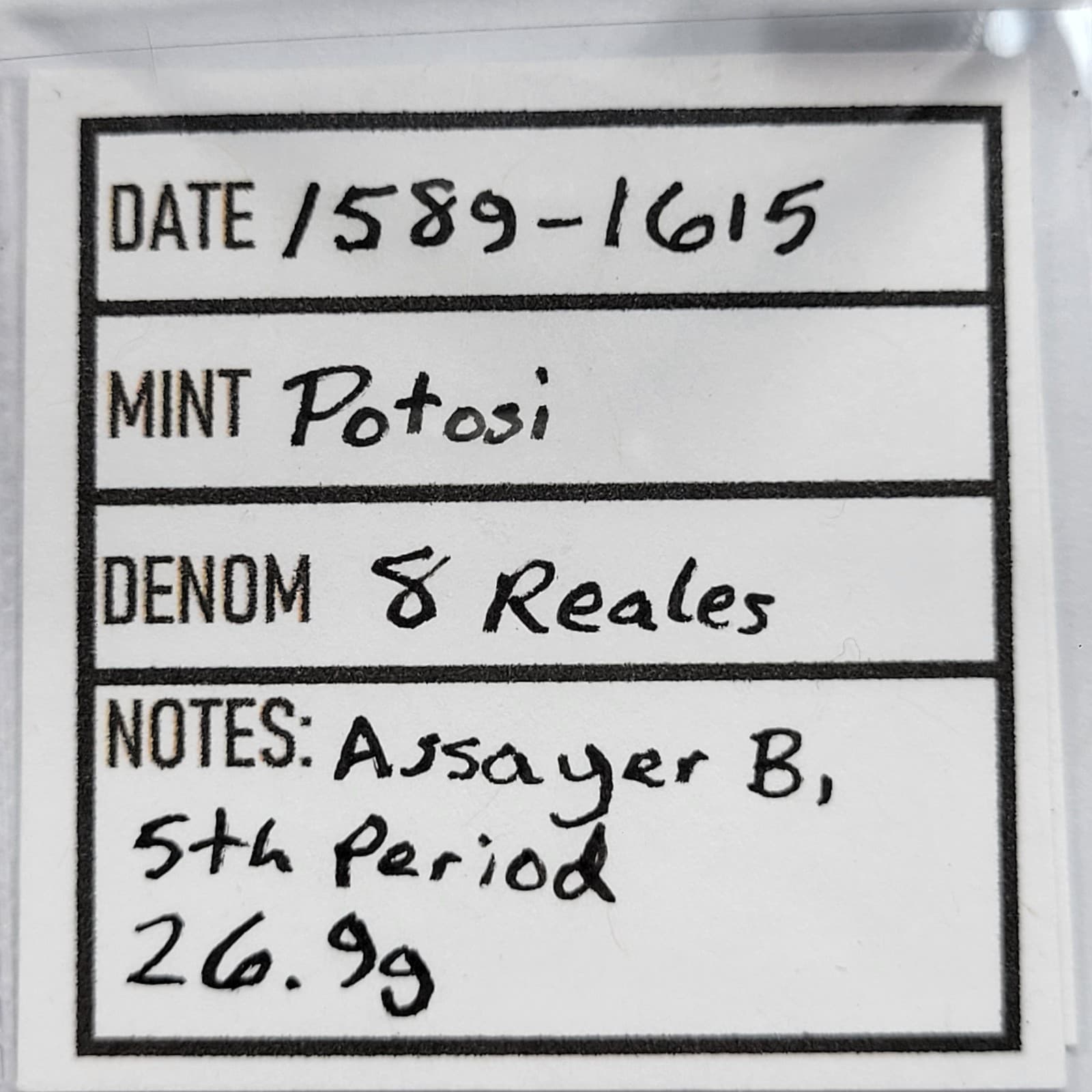 1589-1615 Cob 8 Reales Potosi Bolivia Assayer B Higher Grade AU Nice *K642 5