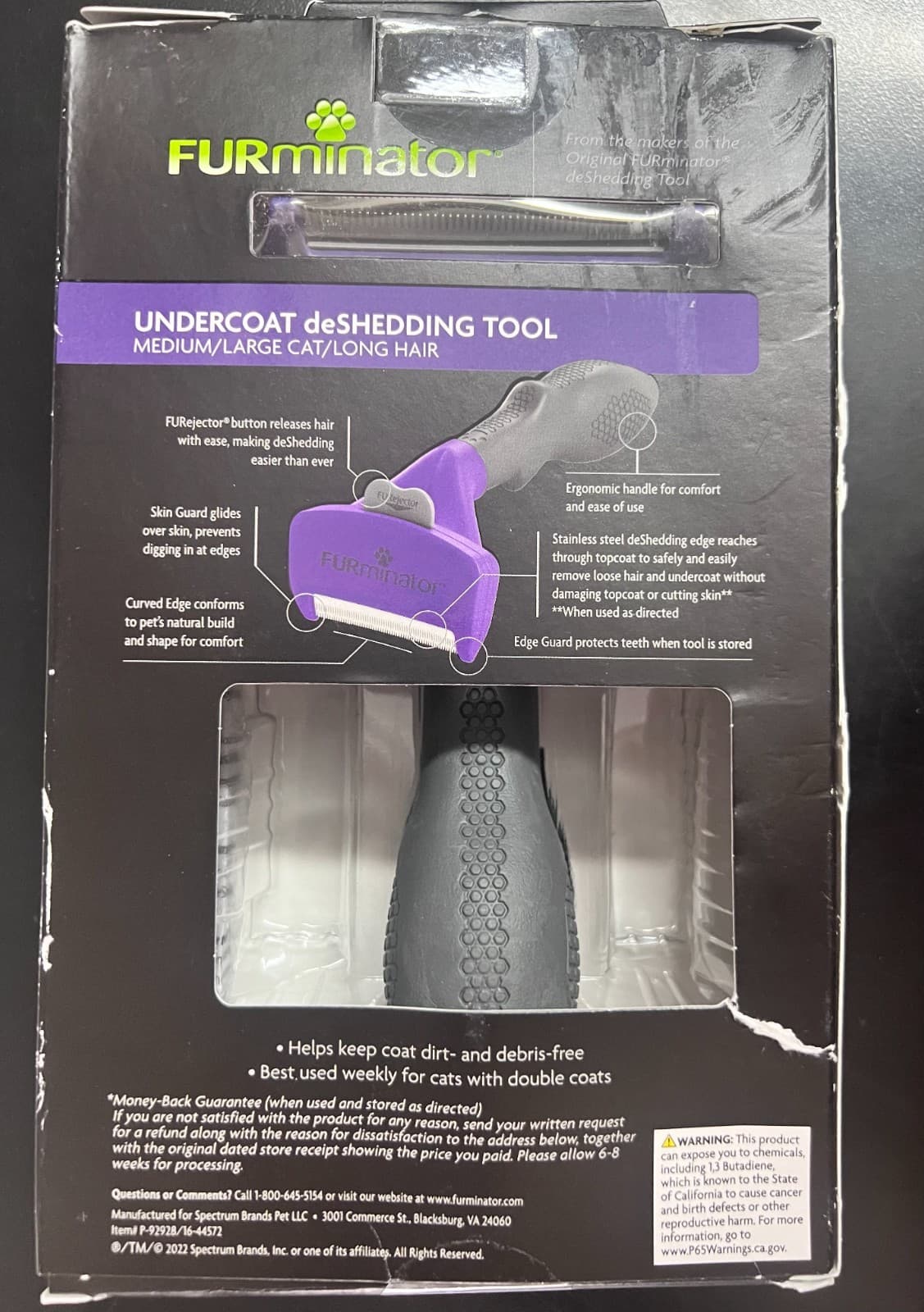 FURminator Undercoat Deshedding Tool For Medium/Large Cats Long Hair 9282 2