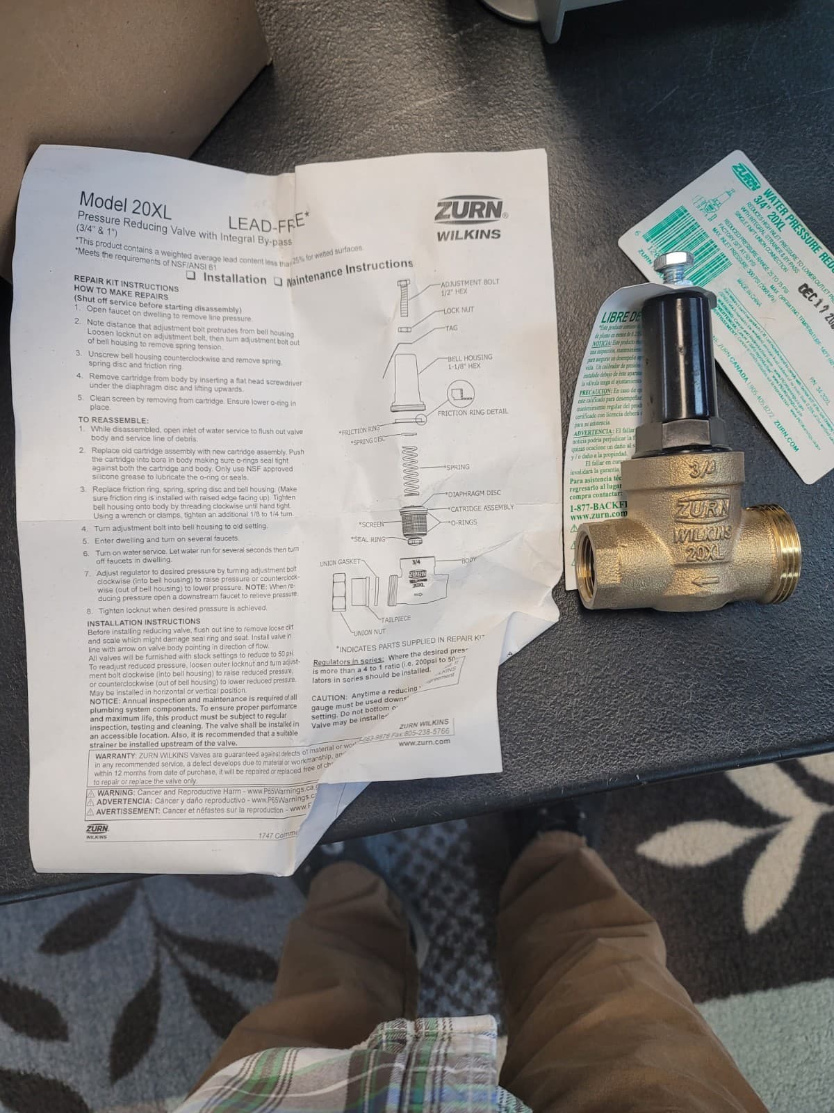 ZURN WILKINS 34-20XL WATER PRESSURE REDUCING VALVE (NEW) 4