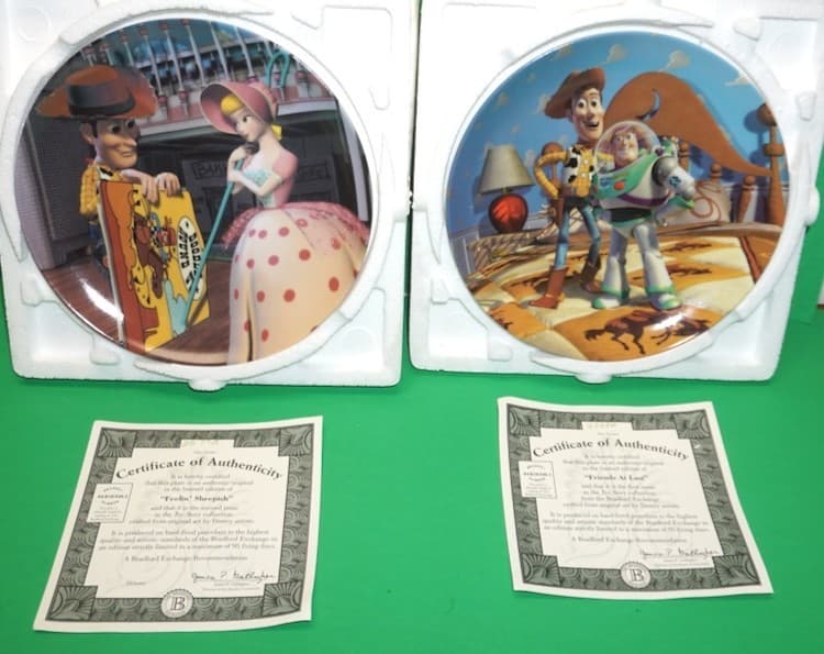 TOY STORY PORCELAIN PLATES~Complete Set of 4~Bradford Exchange~DISNEY~PIXAR 4